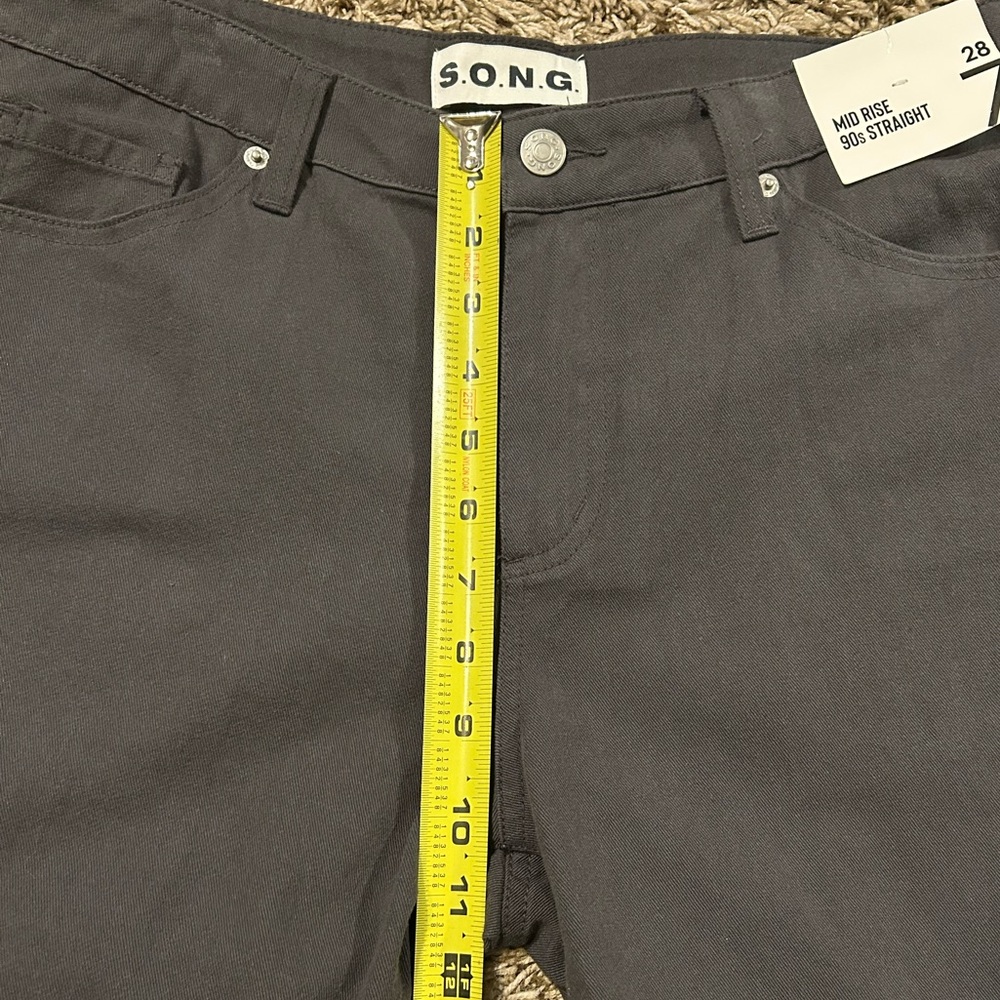 NWT S.O.N.G Gray 90s Mid Rise Straight Leg Jeans Size 7 - Picture 10 of 11